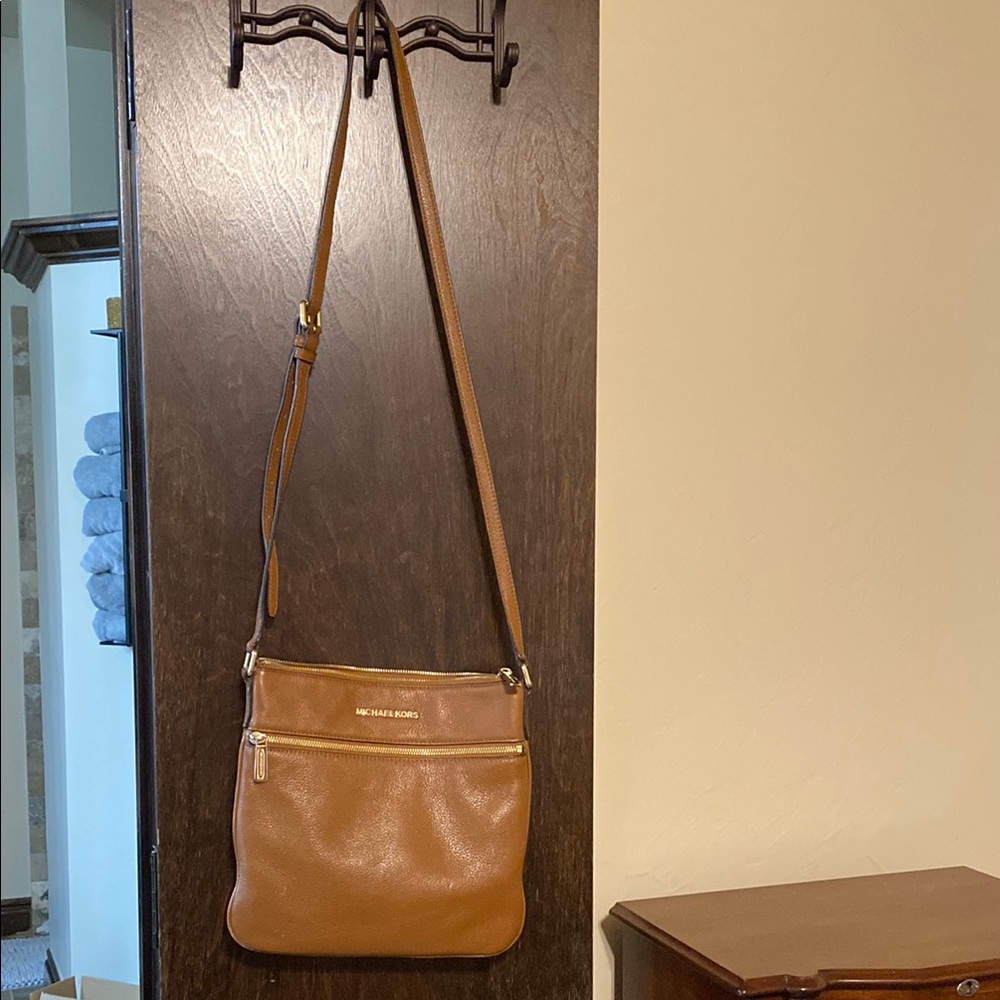 Michael Kors Brown Leather Crossbody Bag with Adjustable Strap